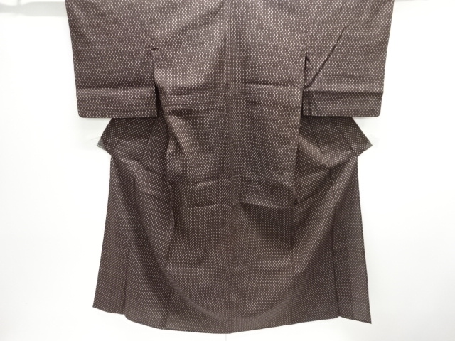 JAPANESE KIMONO / ANTIQUE HITOE KIMONO / SILK / MAWATA OJIYA TSUMUGI / WOVEN KASURI PATTERN